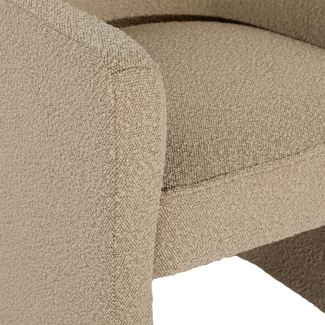 Thalia Boucle Dining Chair, Sand, detail 4 view