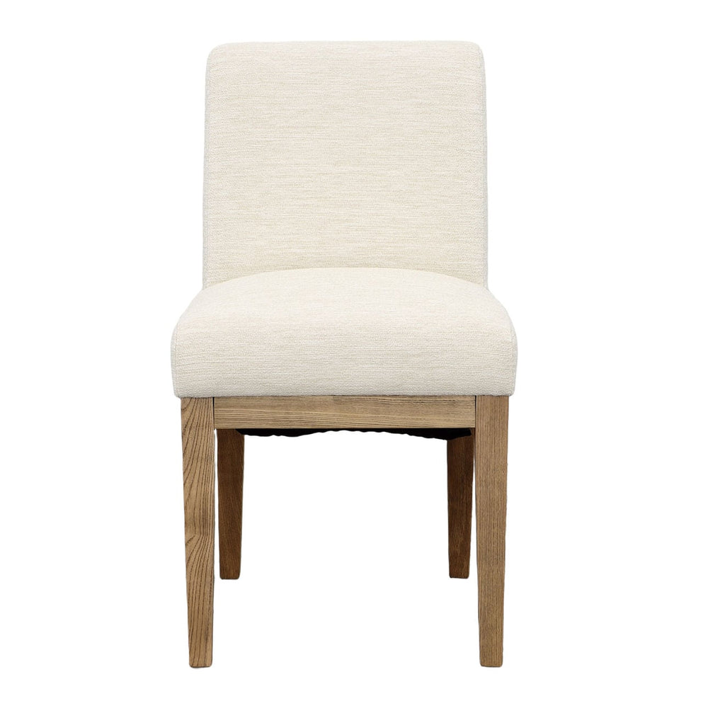 Weiland Upholstered Dining Chair, Cream and Natural, front view