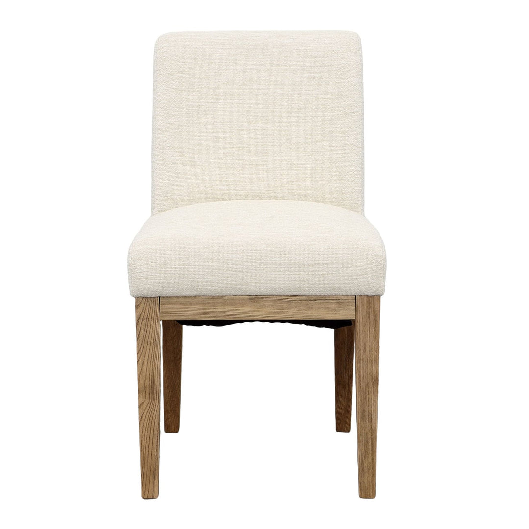 Weiland Upholstered Dining Chair, Cream and Natural, front view