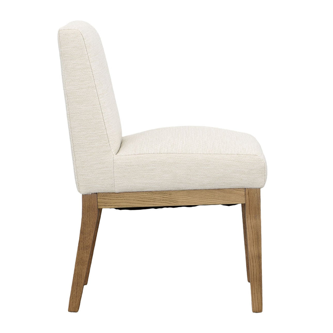 Weiland Upholstered Dining Chair, Cream and Natural, profile view