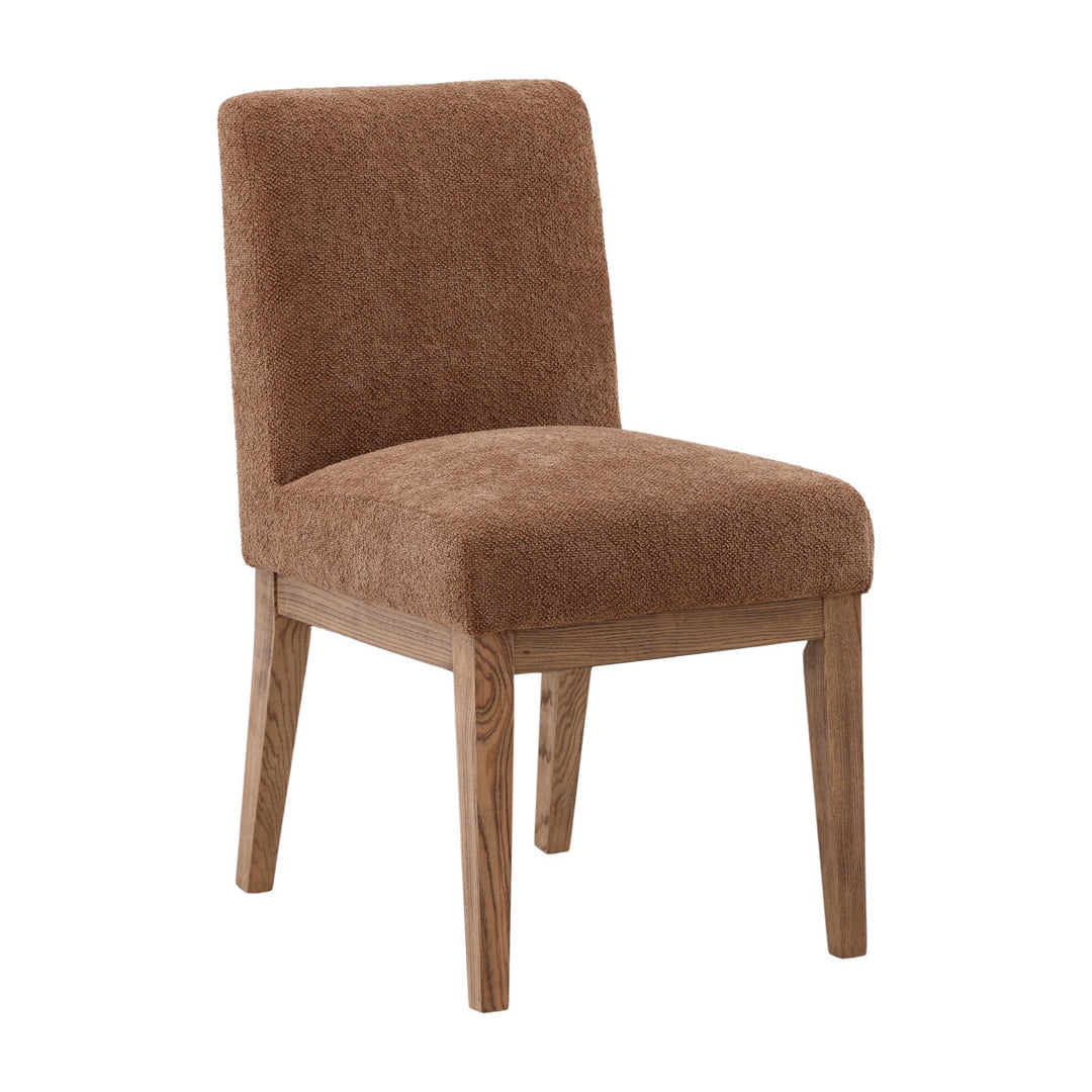 Weiland Upholstered Dining Chair, Charlotte Latte Chenille, three-quarter studio view