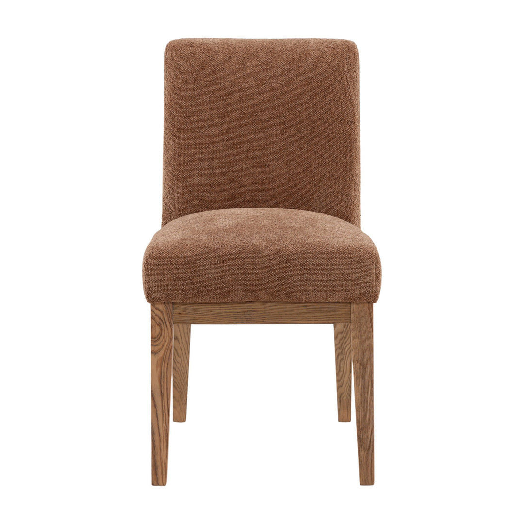 Weiland Upholstered Dining Chair, Charlotte Latte Chenille, front view