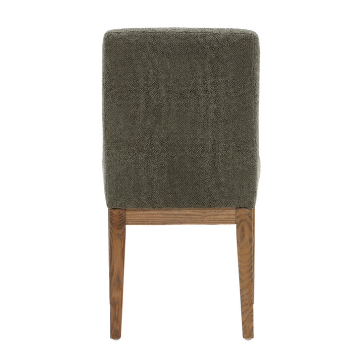 Weiland Upholstered Dining Chair, Charlotte Olive and Natural, back view