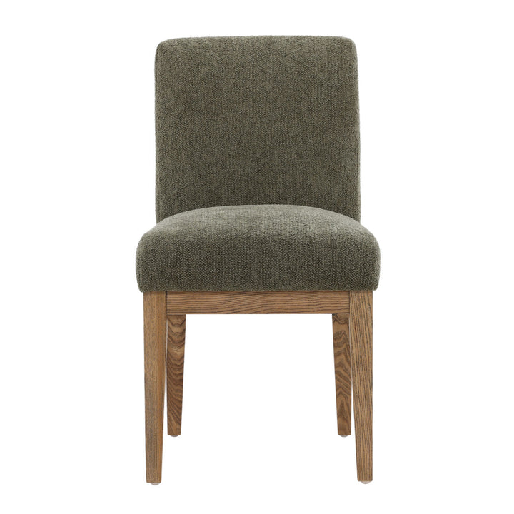 Weiland Upholstered Dining Chair, Charlotte Olive and Natural, front view