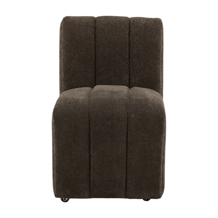 Marven Caster Dining Chair, Charlotte Olive Chenille, front view