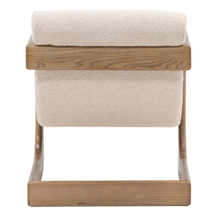 Briar Ash Wood Lounge Chair, Cream, back view