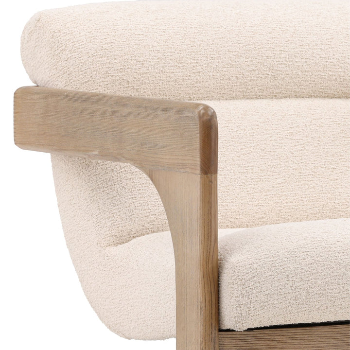 Briar Ash Wood Lounge Chair, Cream, detail 2 view
