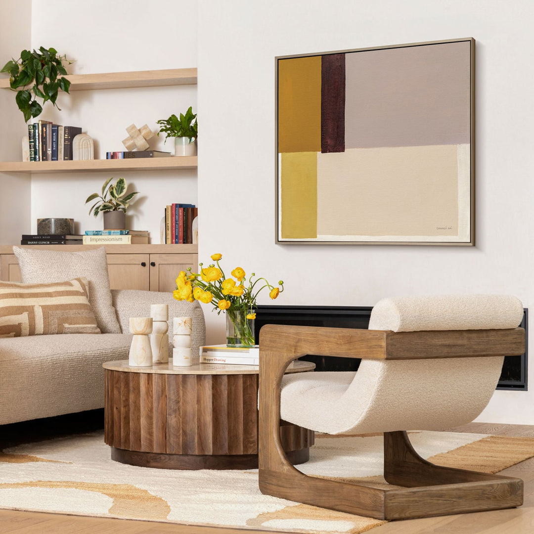 Briar Ash Wood Lounge Chair, Cream, alternate lifestyle view 1