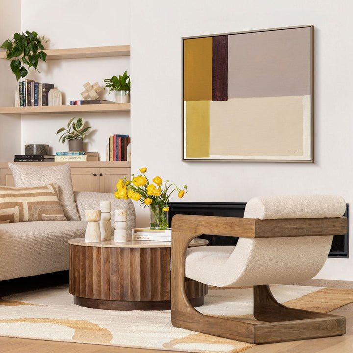 Briar Ash Wood Lounge Chair, Cream, alternate lifestyle view 1