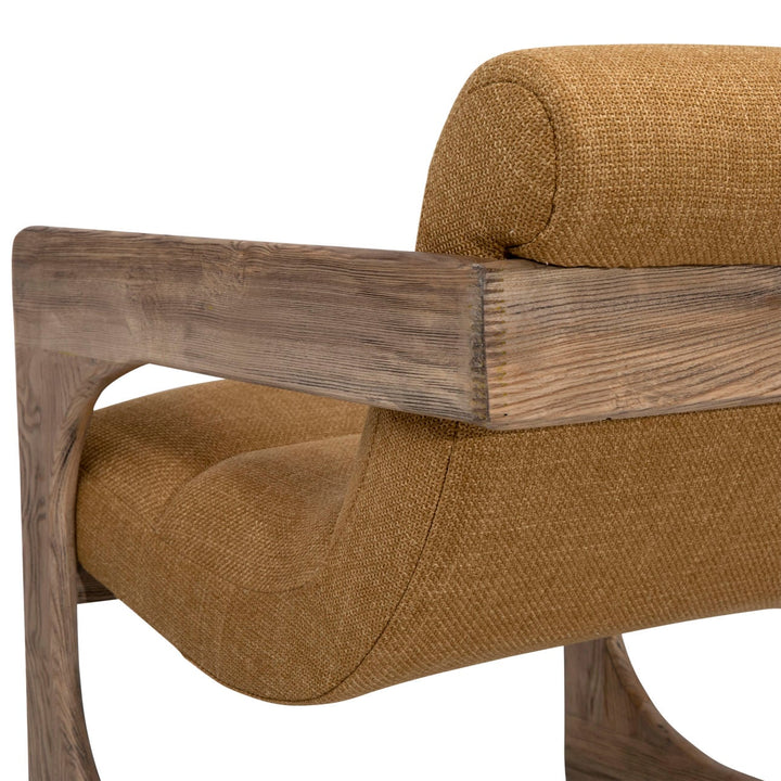 Briar Ash Wood Lounge Chair, Mustard, detail 2 view