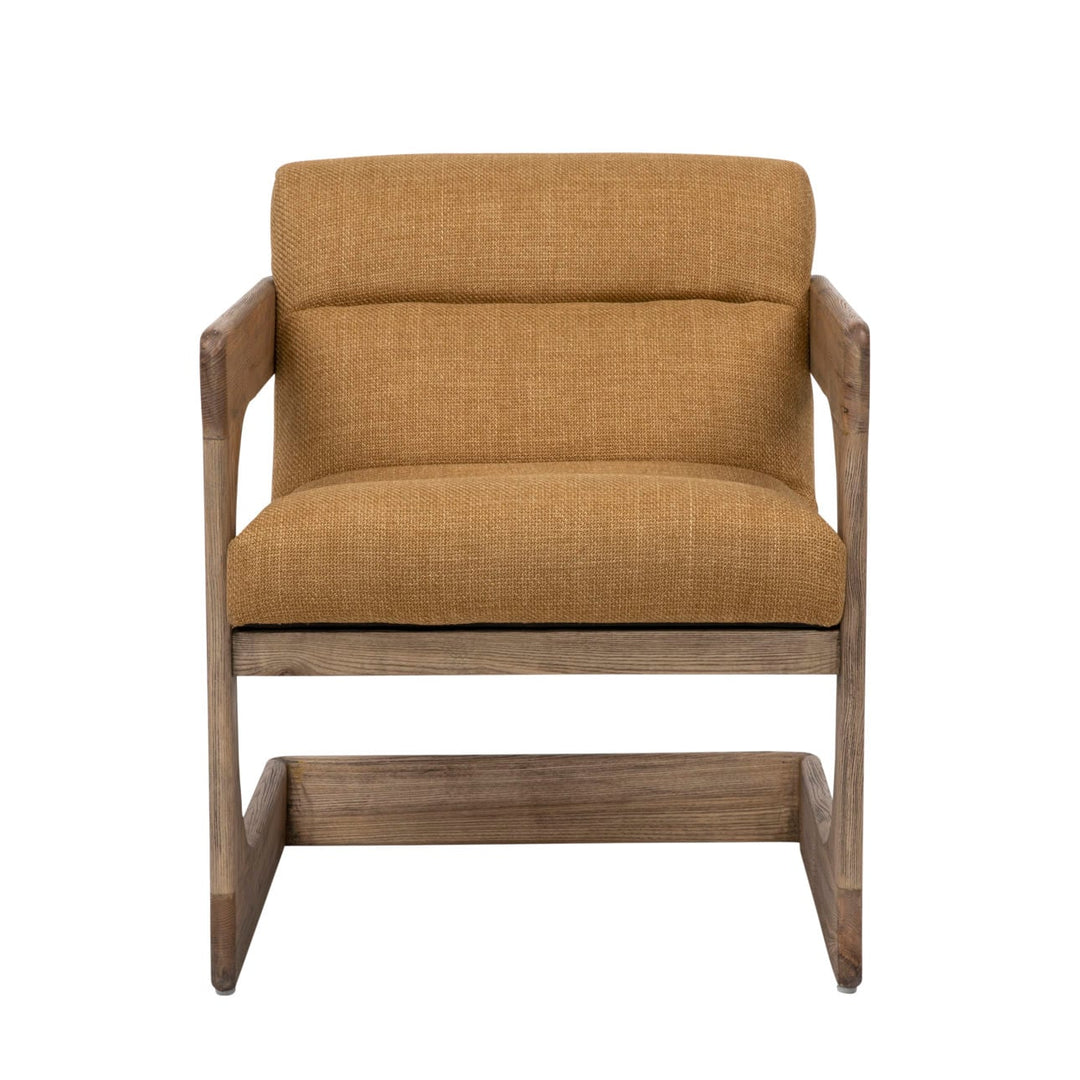 Briar Ash Wood Lounge Chair, Mustard, front view