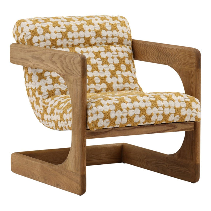Briar Ash Wood Lounge Chair, Ochre, three-quarter studio view