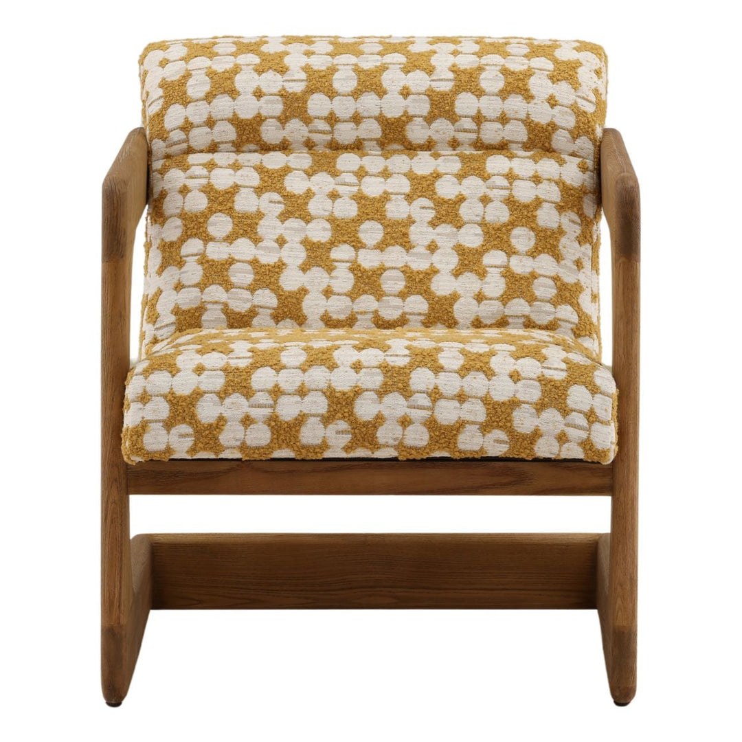 Briar Ash Wood Lounge Chair, Ochre, front view
