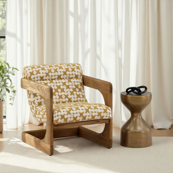 Briar Ash Wood Lounge Chair, Ochre, lifestyle view
