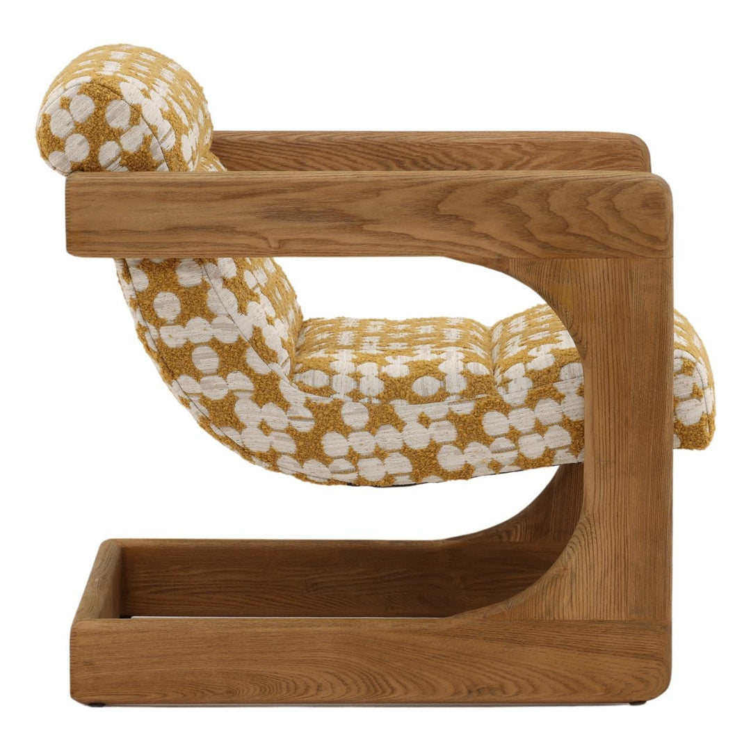 Briar Ash Wood Lounge Chair, Ochre, profile view