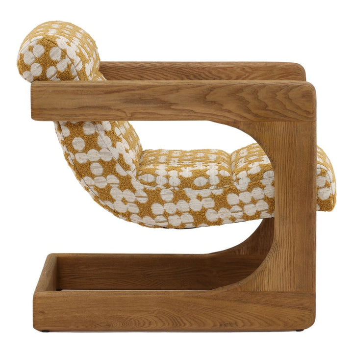 Briar Ash Wood Lounge Chair, Ochre, profile view