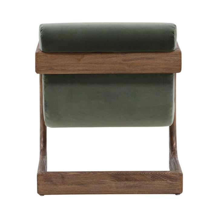Briar Ash Wood Lounge Chair, Sage, back view