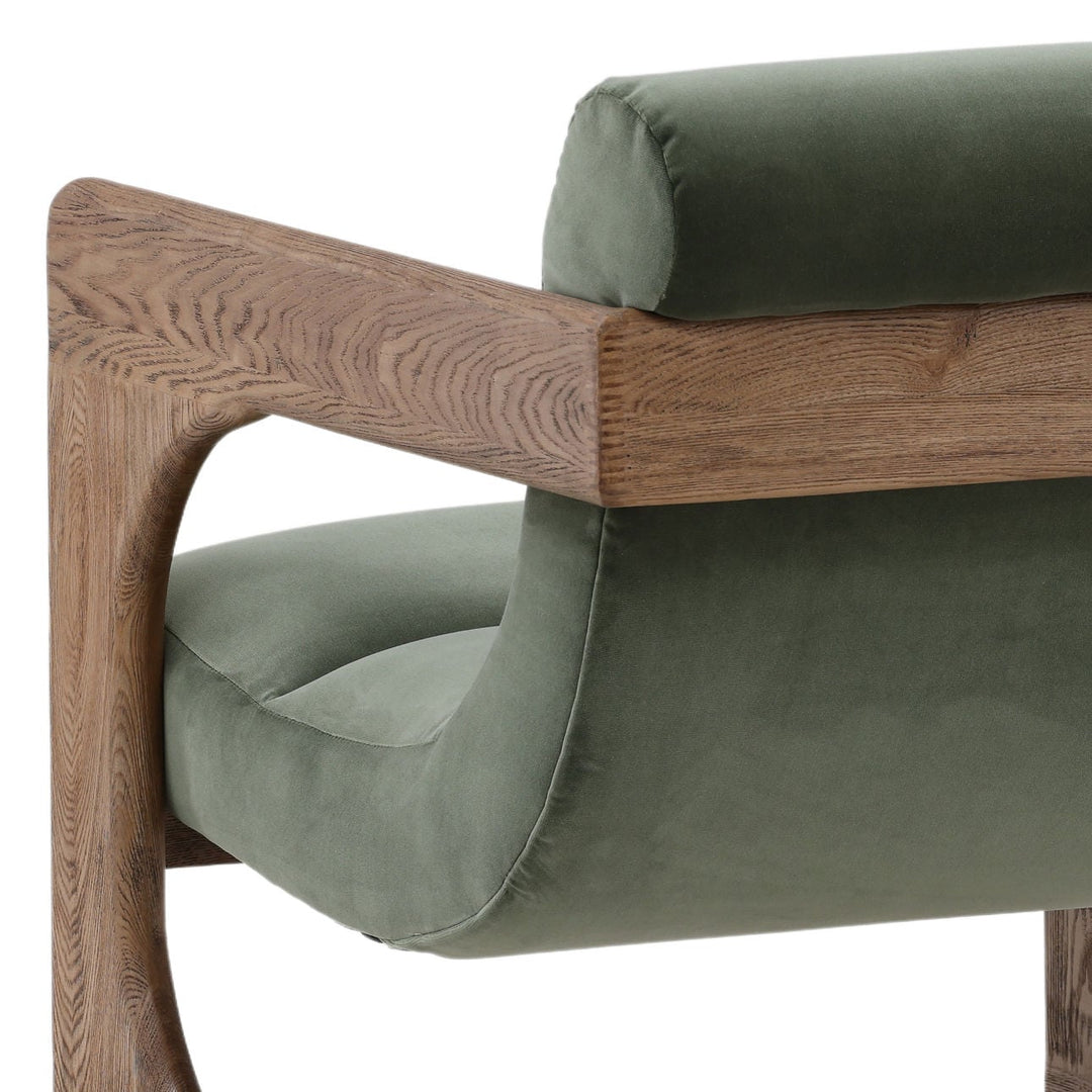 Briar Ash Wood Lounge Chair, Sage, detail 1 view