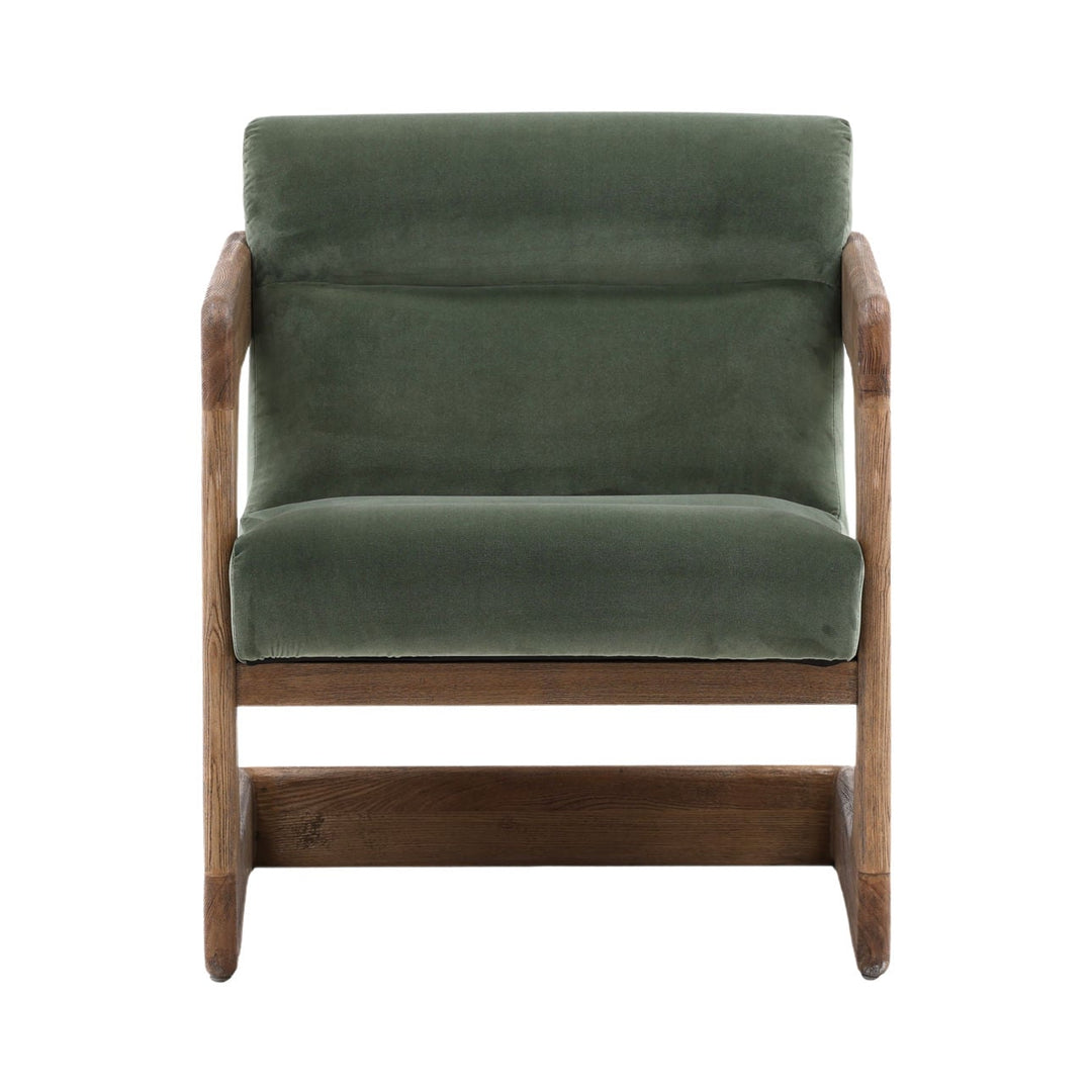 Briar Ash Wood Lounge Chair, Sage, front view
