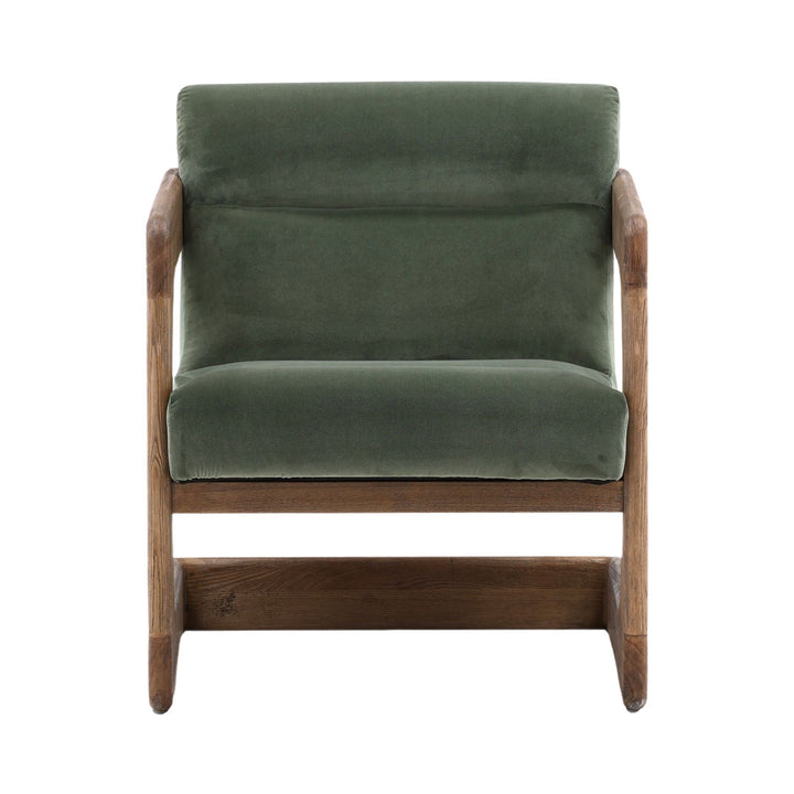Briar Ash Wood Lounge Chair, Sage, front view