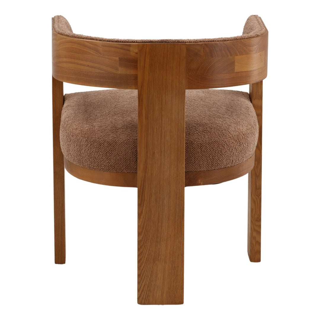 Nadine Chenille and Ash Dining Chair, Latte and Natural, back view
