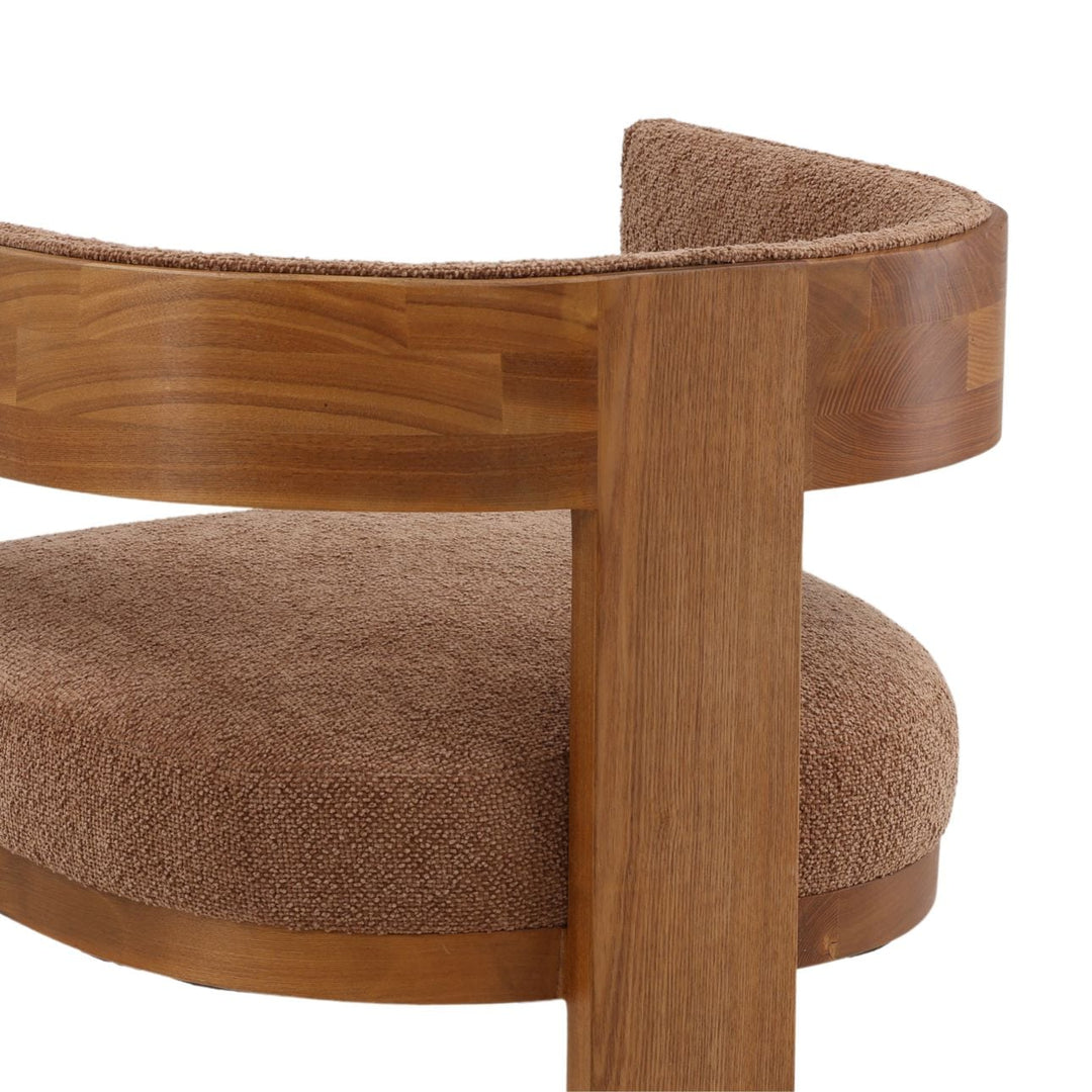 Nadine Chenille and Ash Dining Chair, Latte and Natural, detail 2 view
