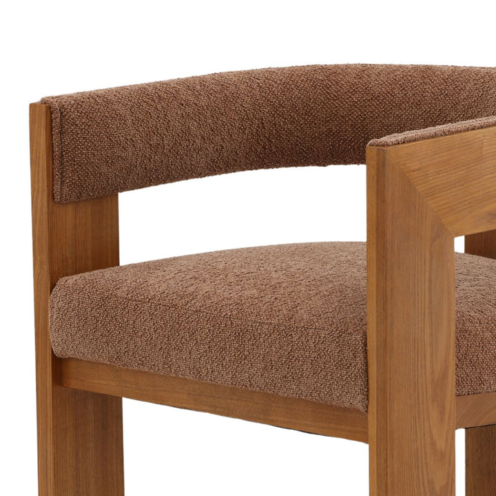Nadine Chenille and Ash Dining Chair, Latte and Natural, detail 3 view