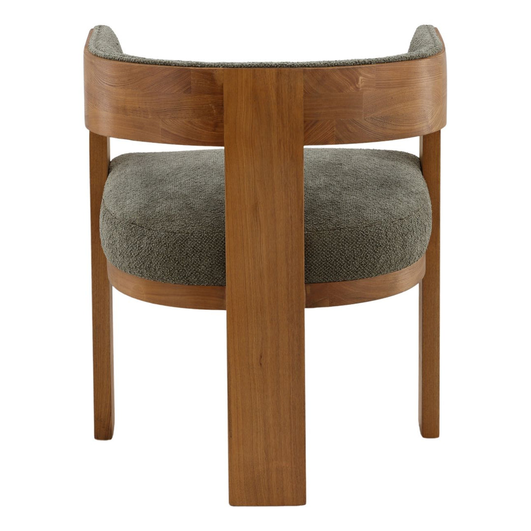 Nadine Chenille and Ash Dining Chair, Olive and Natural, back view