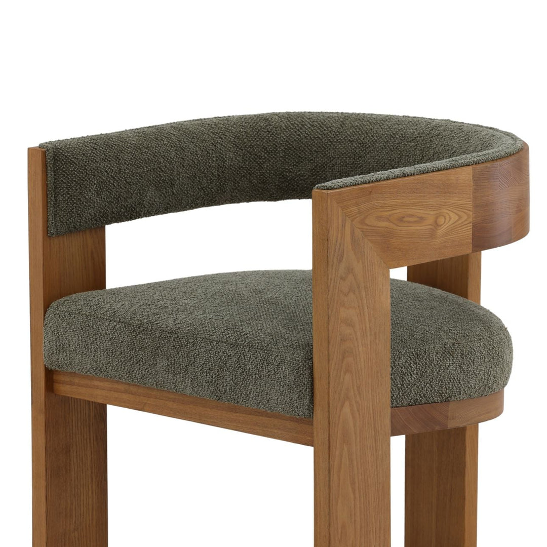 Nadine Chenille and Ash Dining Chair, Olive and Natural, detail 2 view