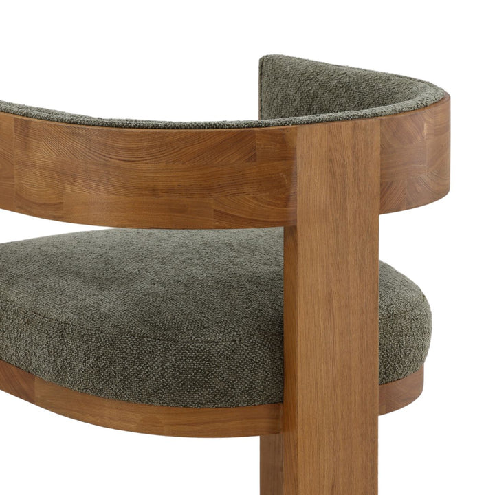 Nadine Chenille and Ash Dining Chair, Olive and Natural, detail 3 view