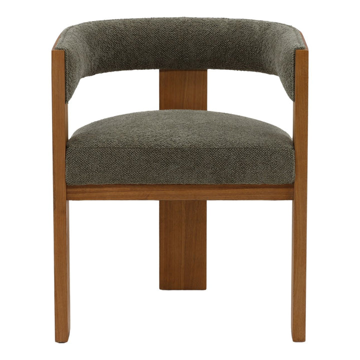 Nadine Chenille and Ash Dining Chair, Olive and Natural, front view