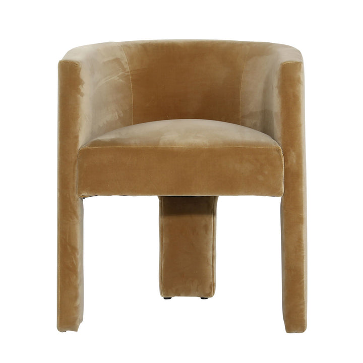 Olympia Upholstered Dining Chair, Hudson Camel Velvet, front view
