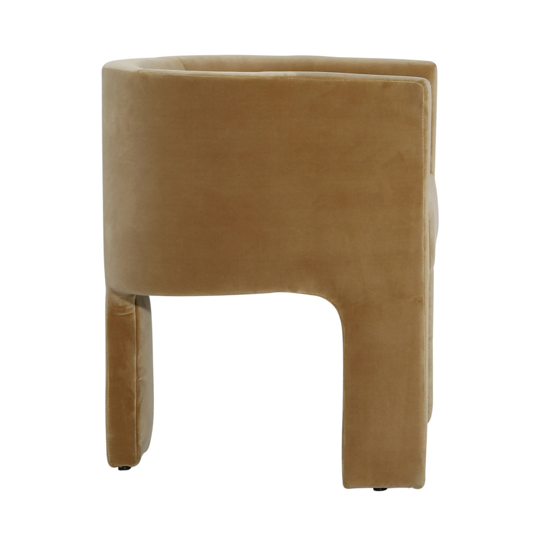 Olympia Upholstered Dining Chair, Hudson Camel Velvet, profile view