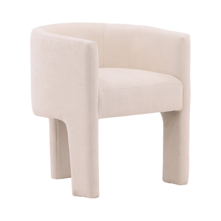 Olympia Upholstered Dining Chair, Grenoble Cream, three-quarter studio view