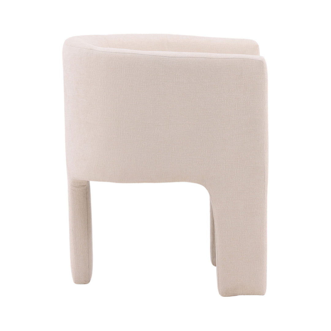 Olympia Upholstered Dining Chair, Grenoble Cream, profile view