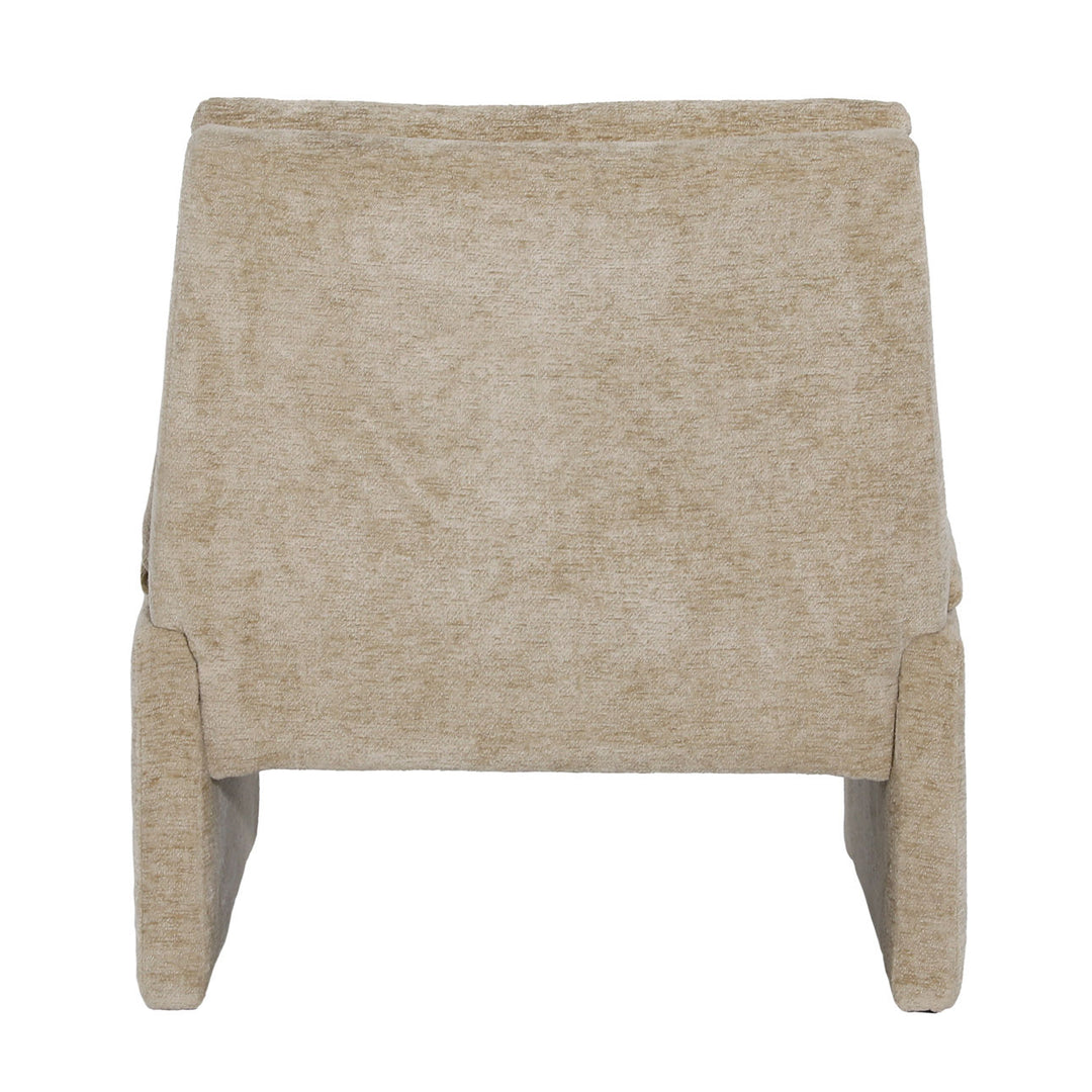 Giselle Sand Upholstered Pine Lounge Chair, back view