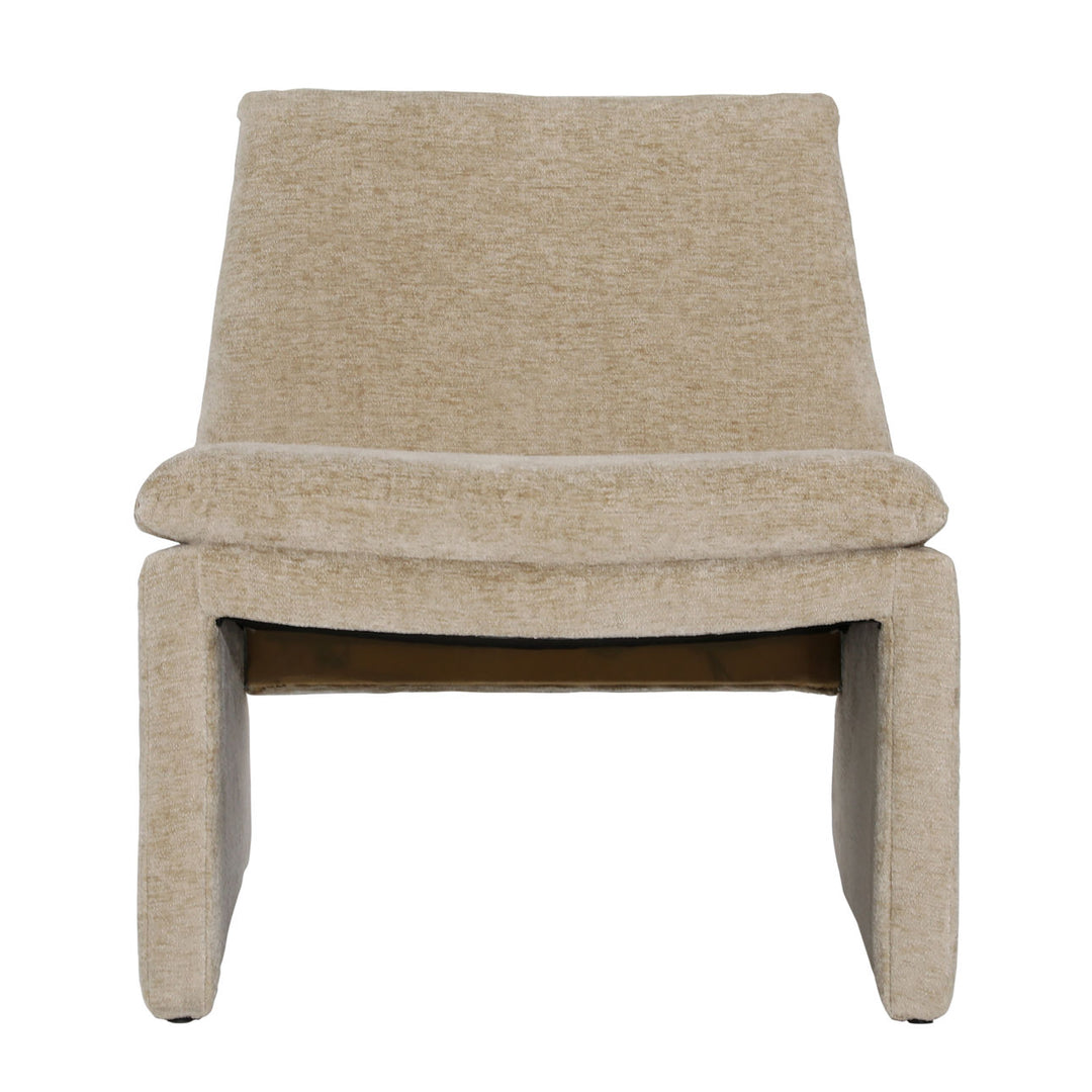 Giselle Sand Upholstered Pine Lounge Chair, front view