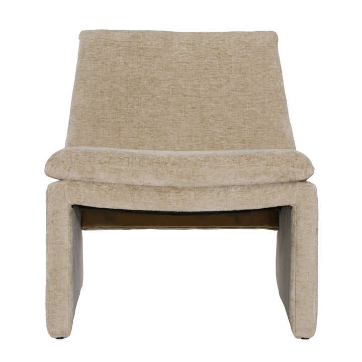 Giselle Sand Upholstered Pine Lounge Chair, front view