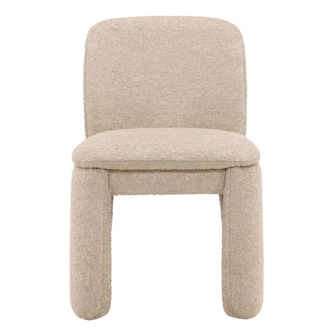 Kieran Upholstered Dining Chair, Walden Sand Performance Fabric, front view