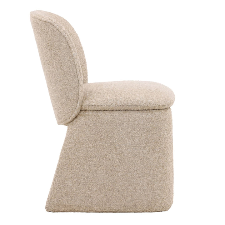 Kieran Upholstered Dining Chair, Walden Sand Performance Fabric, profile view