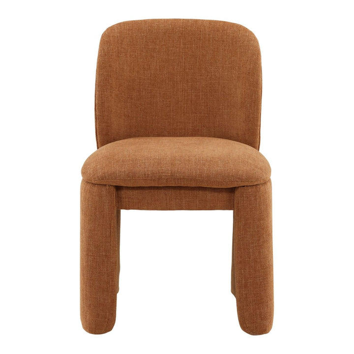 Kieran Upholstered Dining Chair, Topanga Terracotta Basketweave, front view