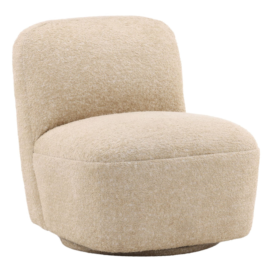 Darven Sand Upholstered Swivel Chair, three-quarter studio view