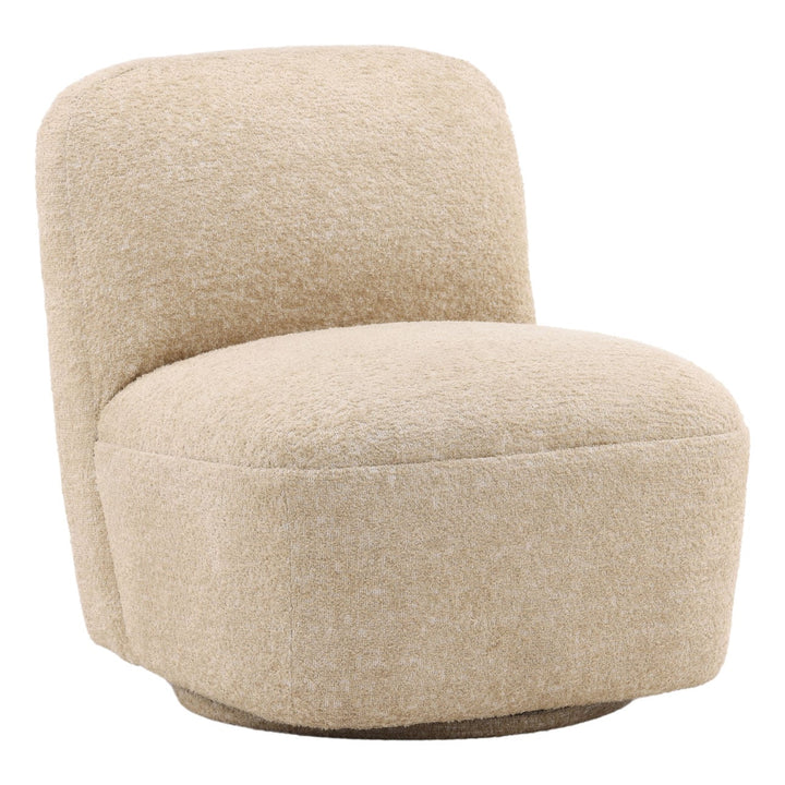 Darven Sand Upholstered Swivel Chair, three-quarter studio view