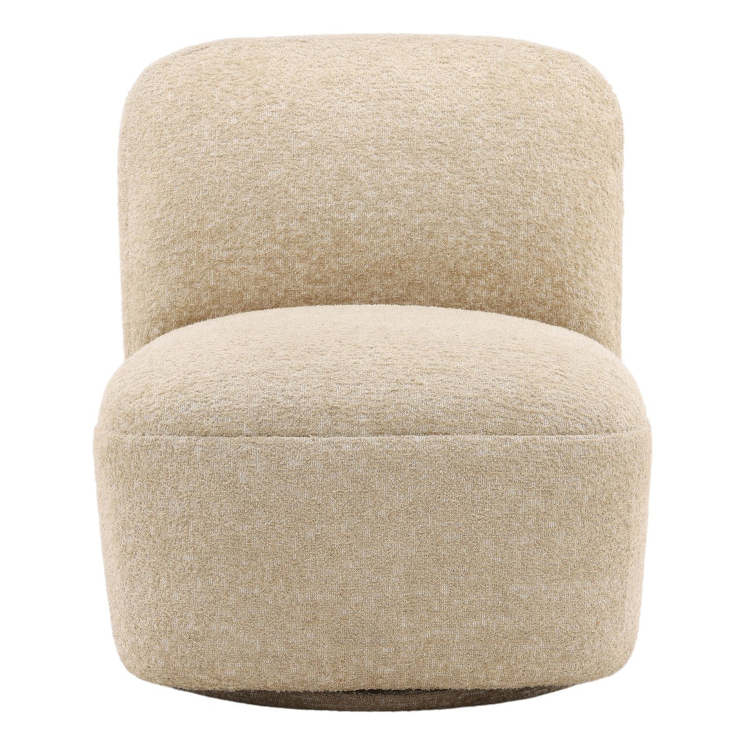 Darven Sand Upholstered Swivel Chair, front view