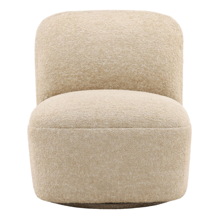 Darven Sand Upholstered Swivel Chair, front view