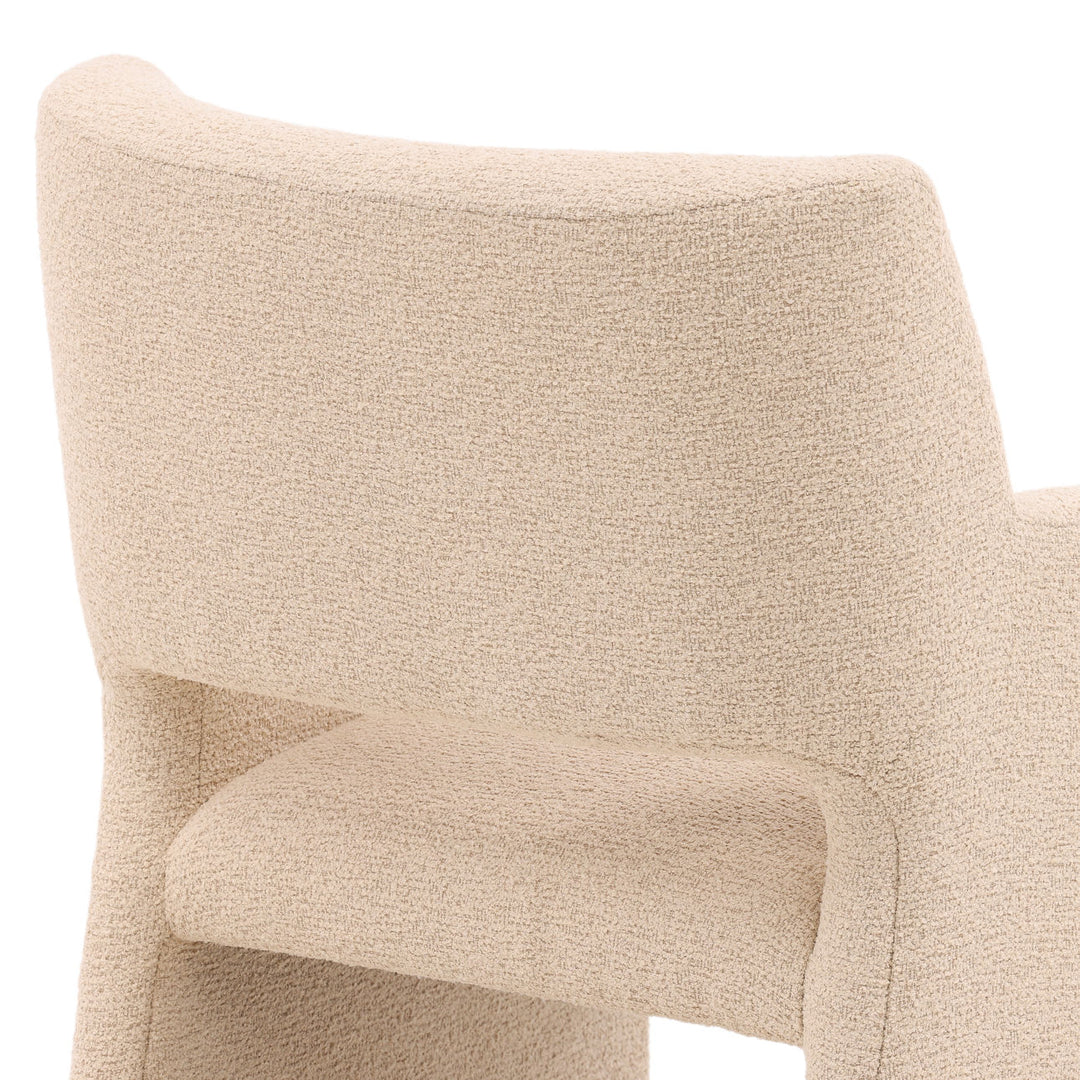 Larsen Sand Boucle Dining Chair, detail 3 view