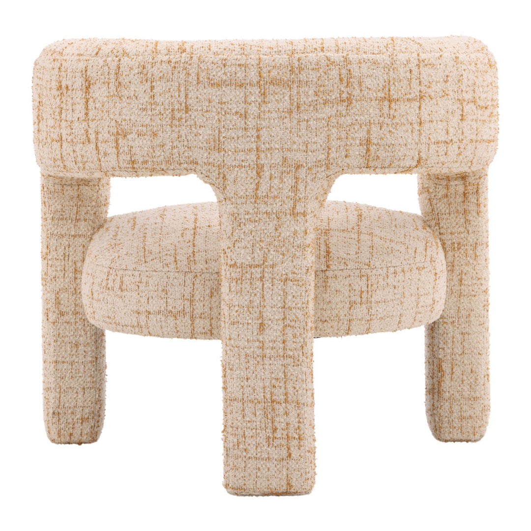 Bowen Ginger Tweed Lounge Chair, back view