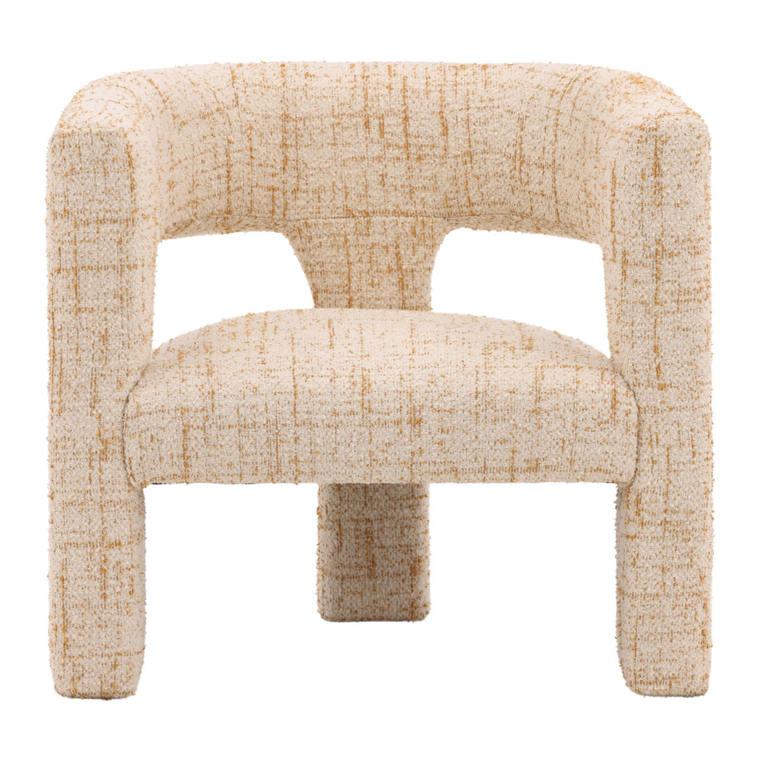 Bowen Ginger Tweed Lounge Chair, front view