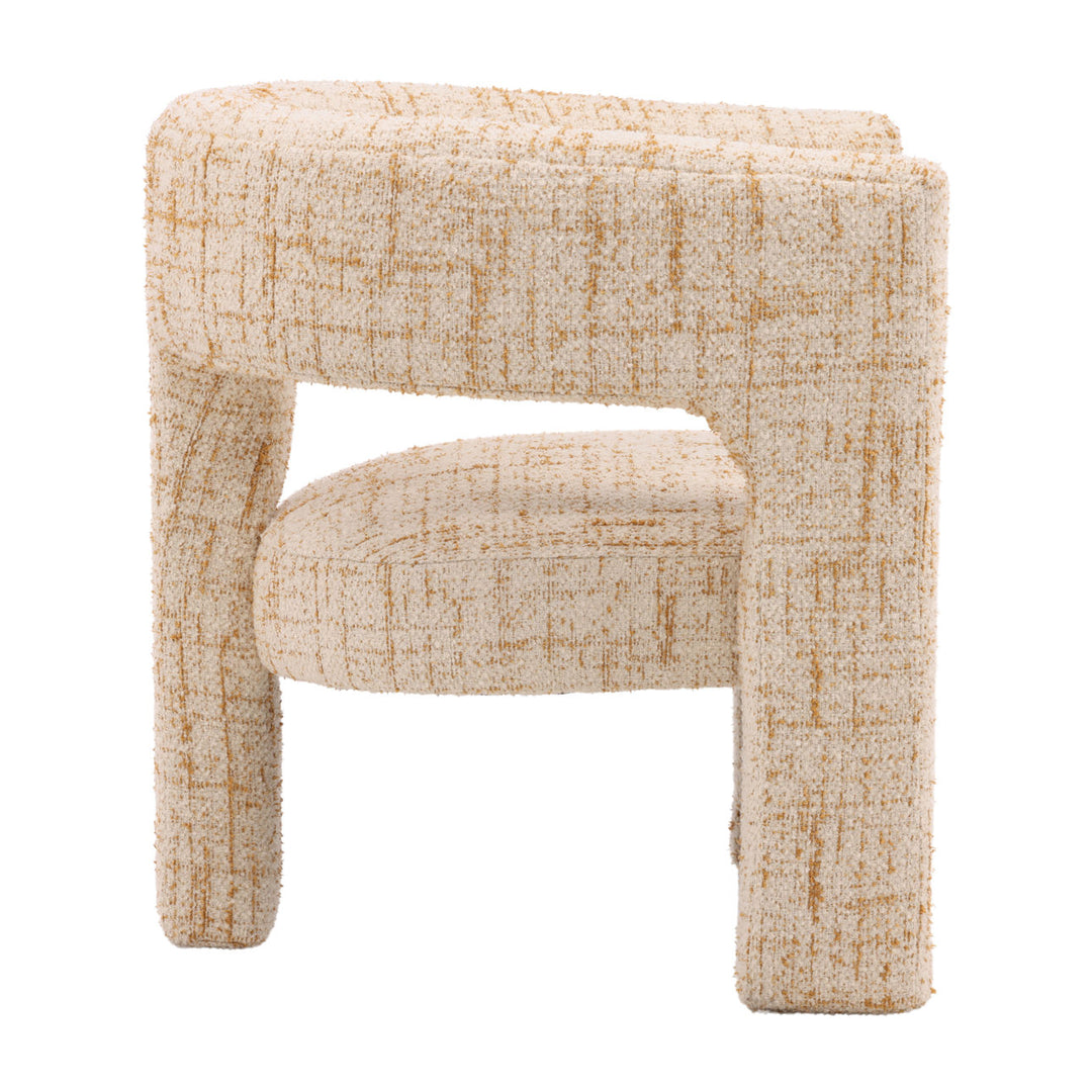 Bowen Ginger Tweed Lounge Chair, profile view