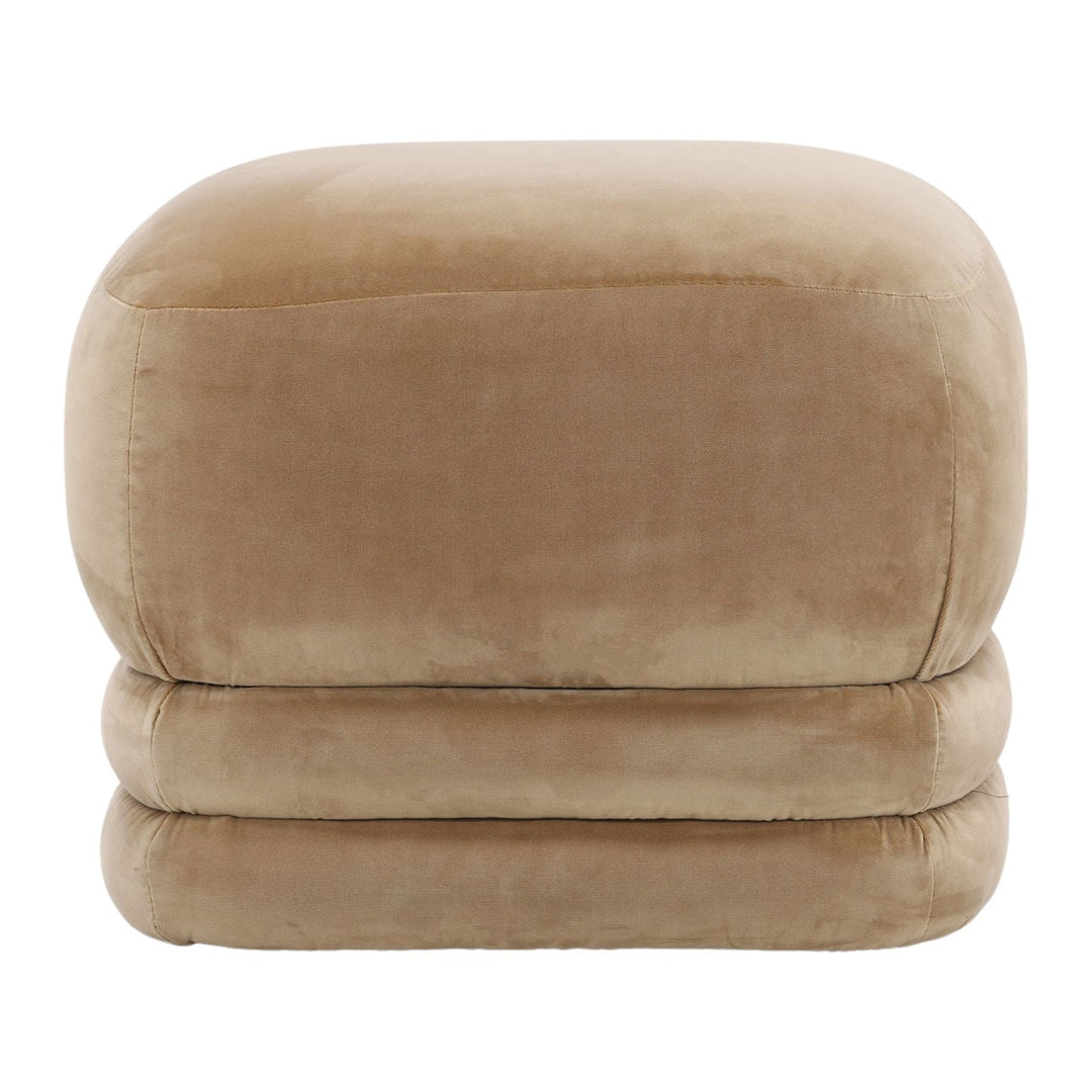 Maia Velvet Ottoman, front view